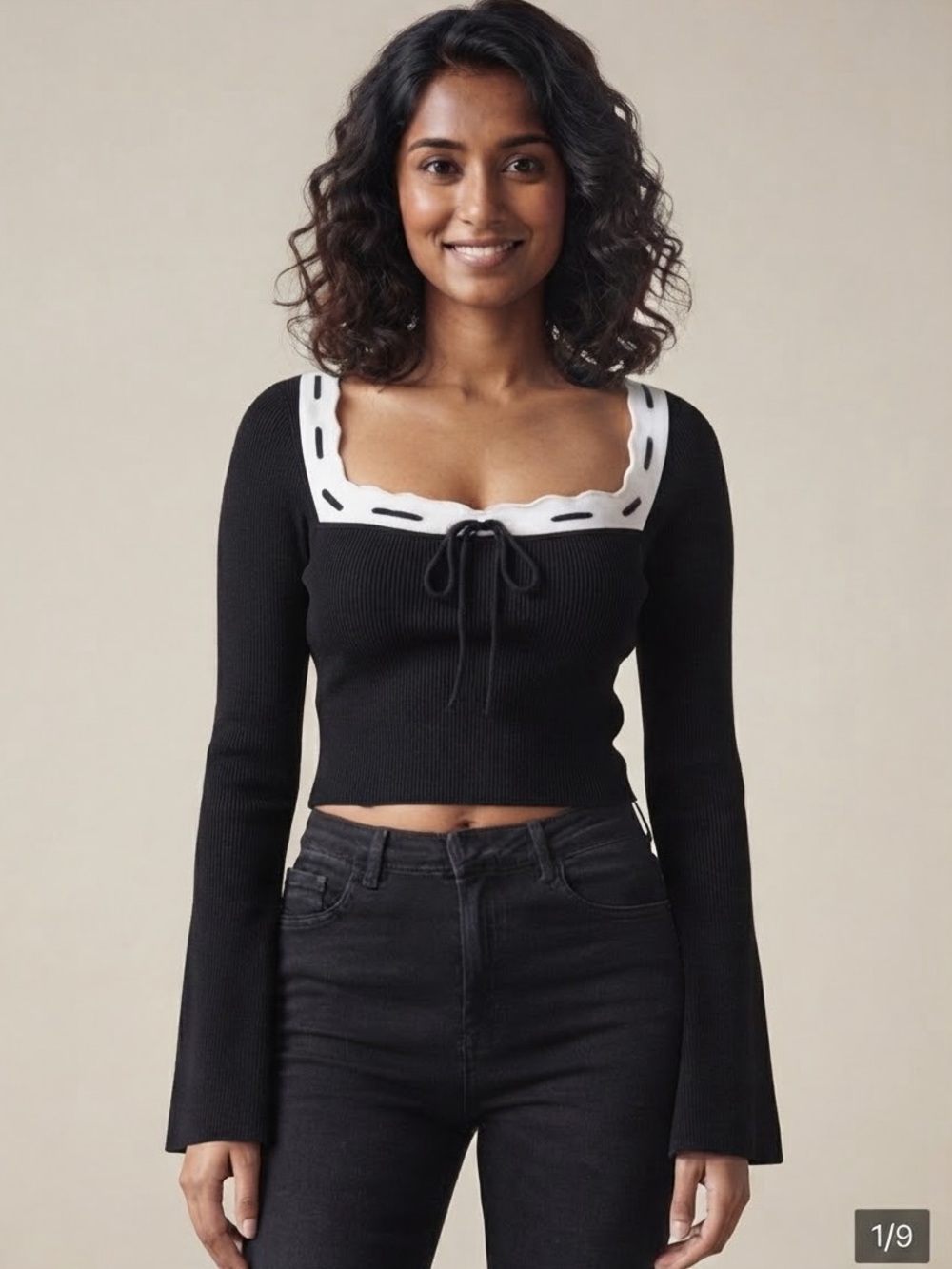 Paper Crane dee elly Crop Sweater Top(P2P 18” L 16”)